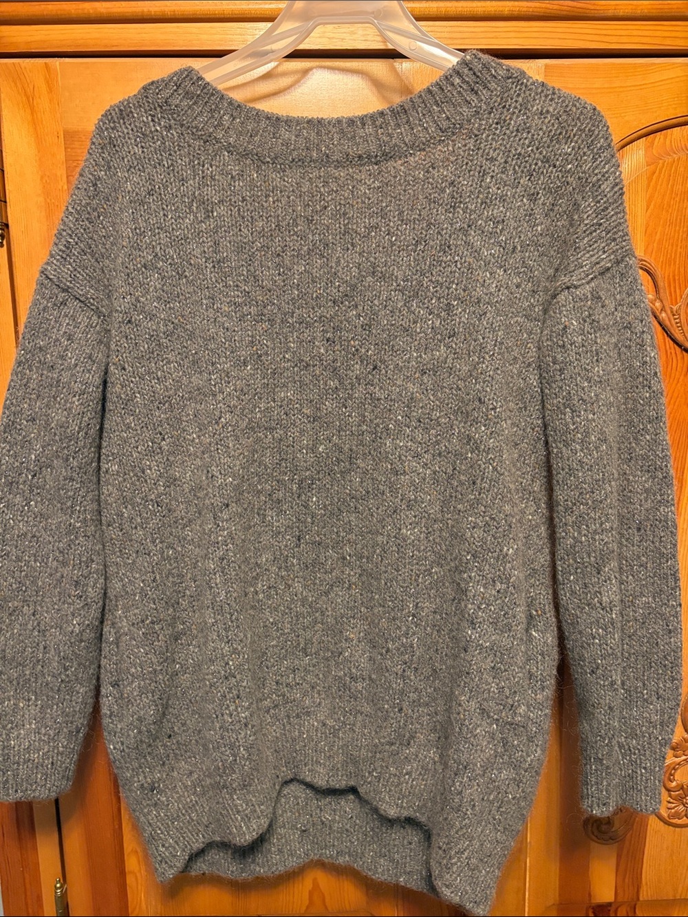Vince Heather Gray Scoop Neck Knit Sweater